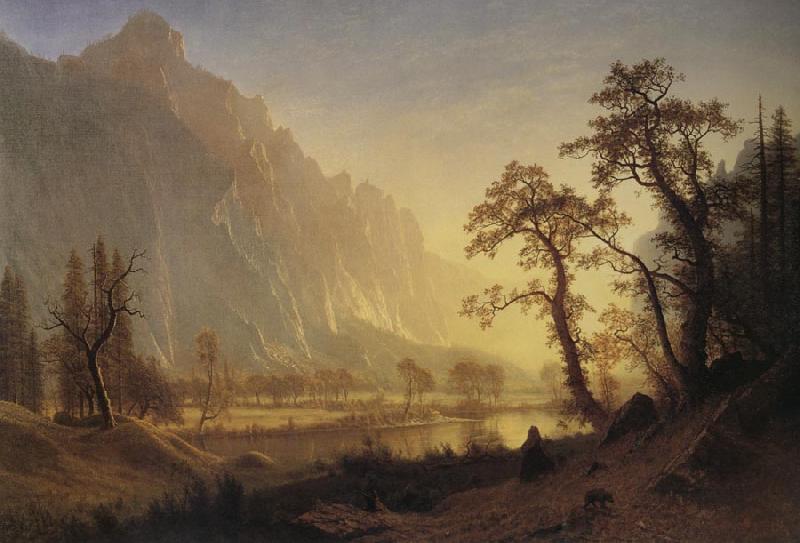 Bierstadt Albert Sunris,Yosemite Valley Sweden oil painting art